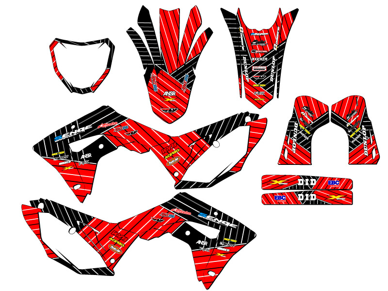 2019-2021 CRF 250 RX RACE SERIES Red Senge Graphics Kit Compatible with Honda - Picture 5 of 10