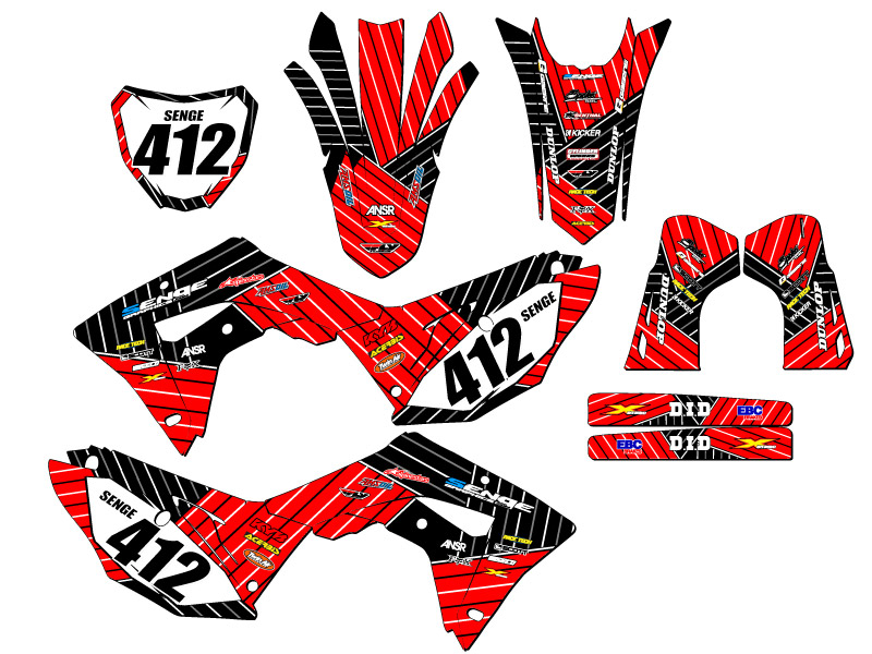 2019-2021 CRF 250 RX RACE SERIES Red Senge Graphics Kit Compatible with Honda - Picture 8 of 10