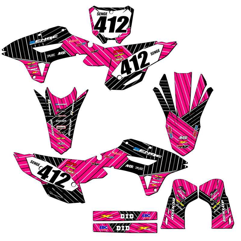 2022-2024 CRF 250 RX RACE SERIES Pink Senge Graphics Kit Compatible with Honda - Picture 8 of 10