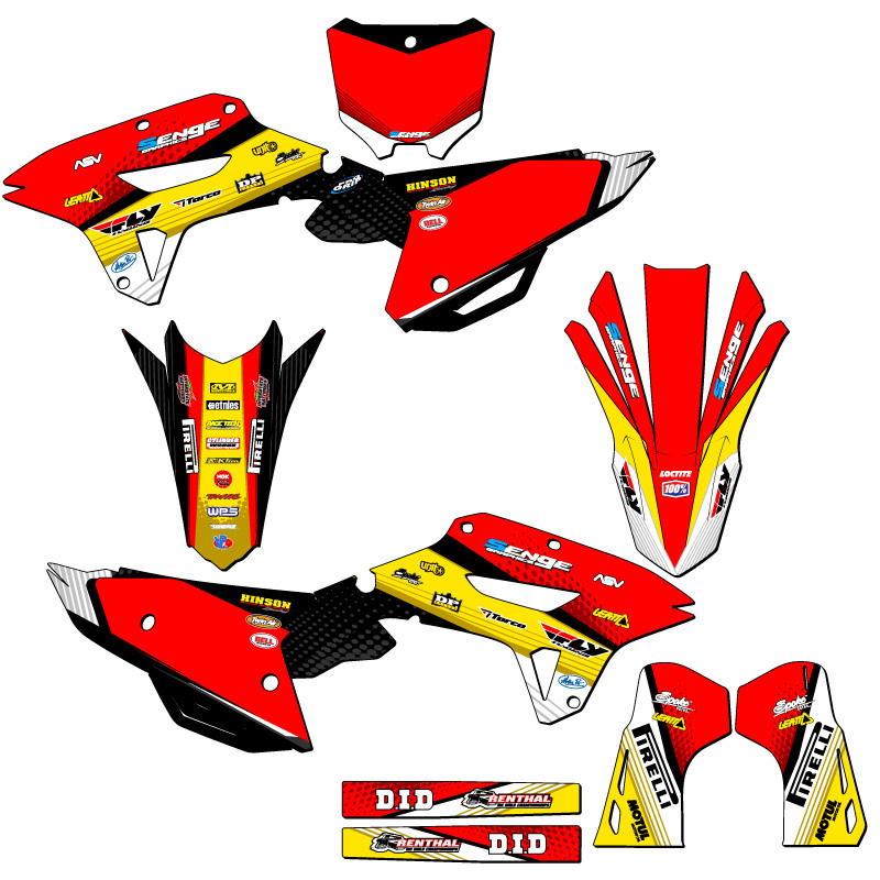 2022-2024 CRF 250 RX RICOCHET Yellow Senge Graphics Kit Compatible with Honda - Picture 5 of 10