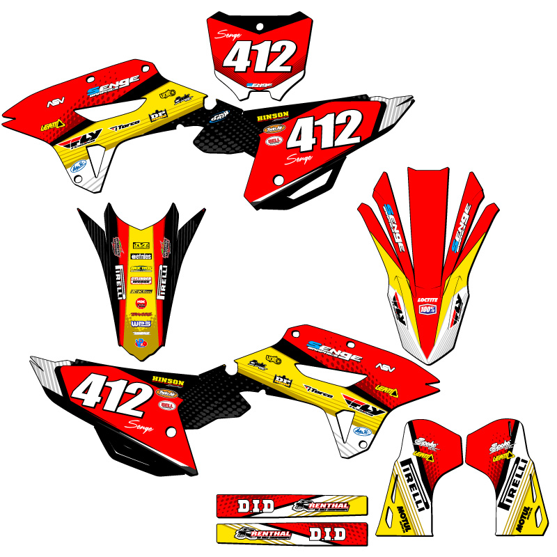 2022-2024 CRF 250 RX RICOCHET Yellow Senge Graphics Kit Compatible with Honda - Picture 8 of 10