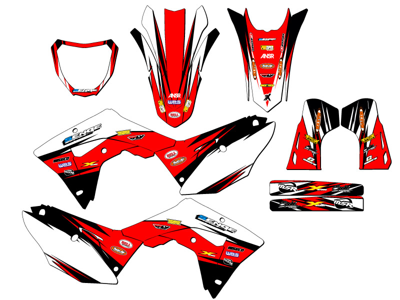 2019-2021 CRF 250 RX VELOCITY Red Senge Graphics Kit Compatible with Honda - Picture 5 of 10