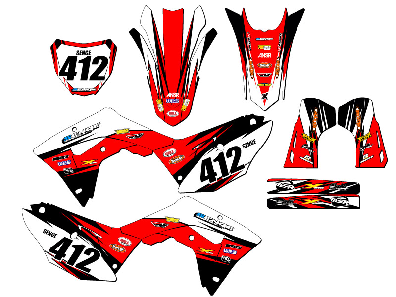2019-2021 CRF 250 RX VELOCITY Red Senge Graphics Kit Compatible with Honda - Picture 8 of 10