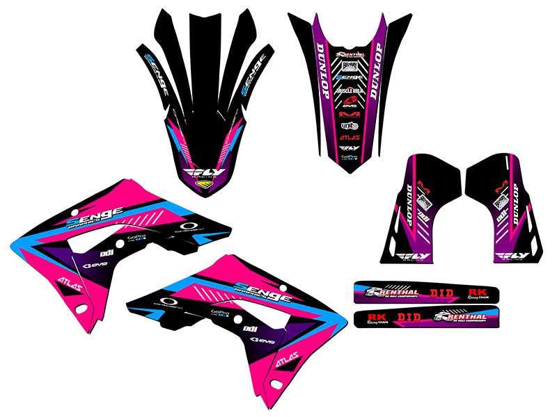 2019-2021 CRF 250 RX SURGE Pink Senge Graphics Kit Compatible with Honda - Picture 2 of 10