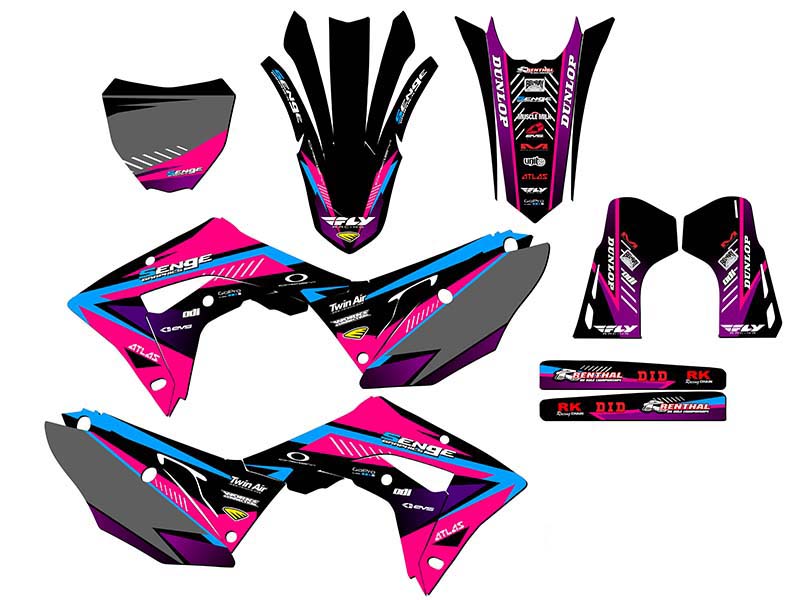 2019-2021 CRF 250 RX SURGE Pink Senge Graphics Kit Compatible with Honda - Picture 5 of 10