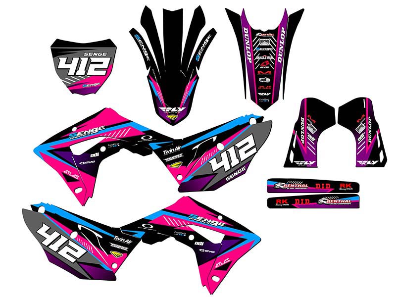 2019-2021 CRF 250 RX SURGE Pink Senge Graphics Kit Compatible with Honda - Picture 8 of 10