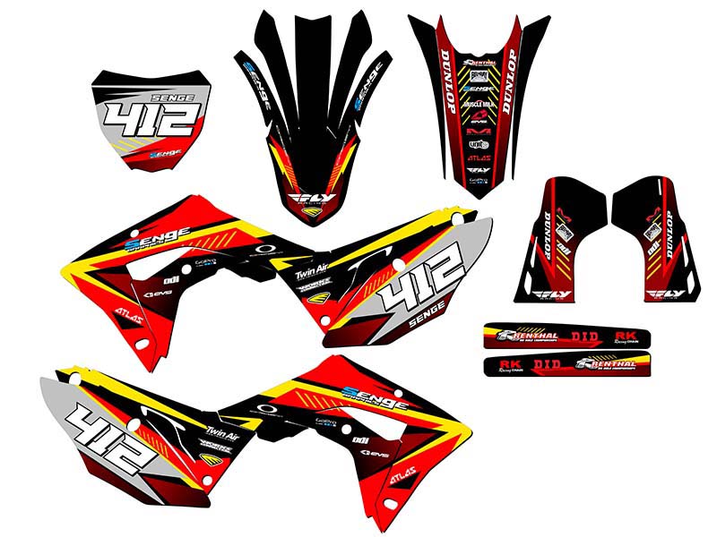 2019-2021 CRF 250 RX SURGE Red Senge Graphics Kit Compatible with Honda - Picture 8 of 10