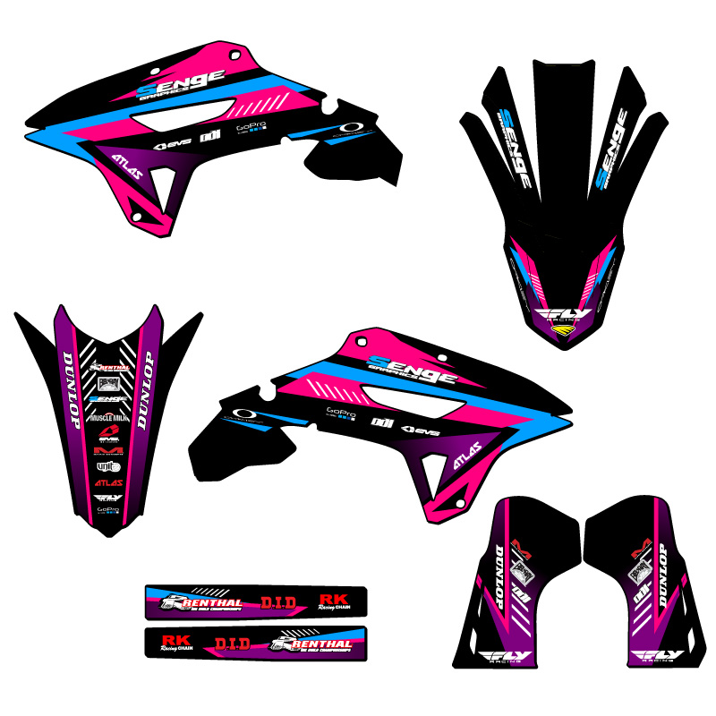 2022-2024 CRF 250 RX SURGE Pink Senge Graphics Kit Compatible with Honda - Picture 2 of 10