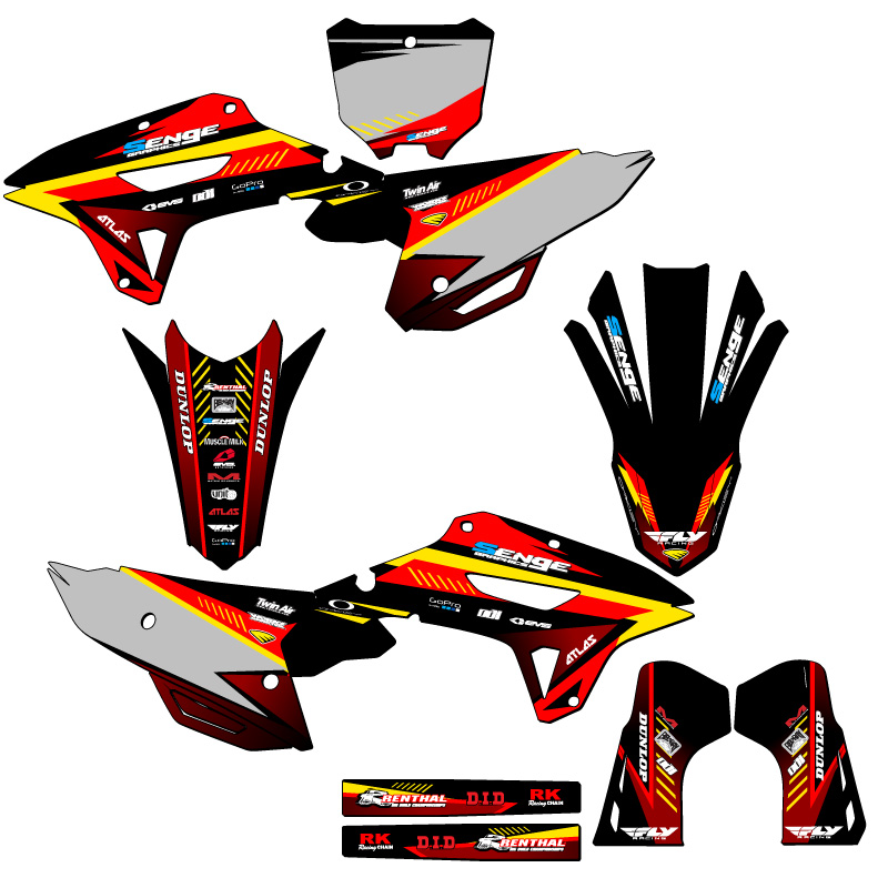 2022-2024 CRF 250 RX SURGE Red Senge Graphics Kit Compatible with Honda - Picture 5 of 10