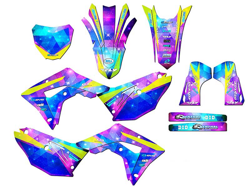 2019-2021 CRF 250 RX SPACE KADET Galaxy Senge Graphics Kit Compatible with Honda - Picture 5 of 10