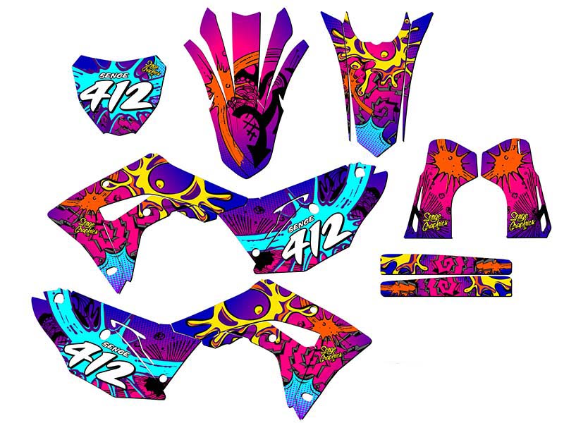 2019-2021 CRF 250 RX ZANY Pink Senge Graphics Kit Compatible with Honda - Picture 8 of 10