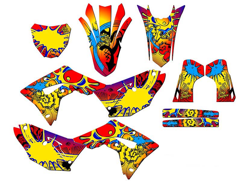 2019-2021 CRF 250 RX ZANY Red Senge Graphics Kit Compatible with Honda - Foto 5 di 10