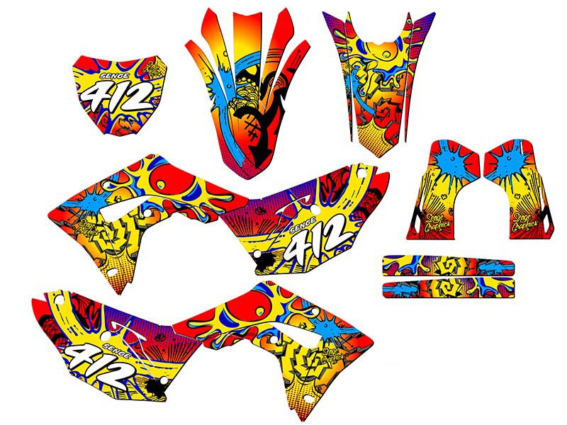 2019-2021 CRF 250 RX ZANY Red Senge Graphics Kit Compatible with Honda - Foto 8 di 10