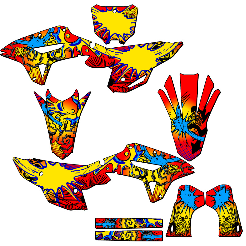2022-2024 CRF 250 RX ZANY Red Senge Graphics Kit compatible con Honda - Imagen 5 de 10