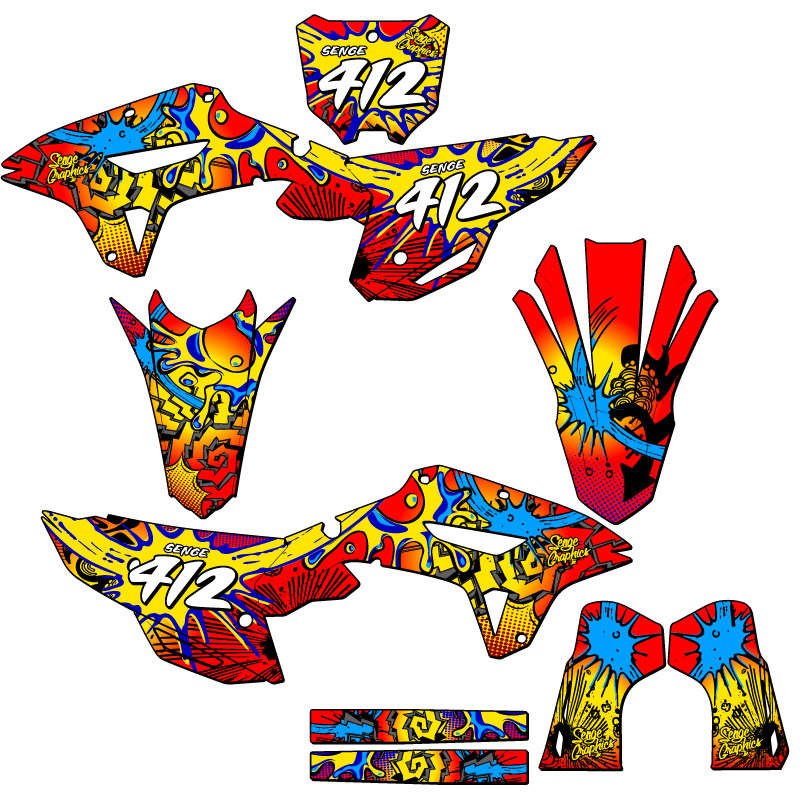 2022-2024 CRF 250 RX ZANY Red Senge Graphics Kit compatible con Honda - Imagen 8 de 10