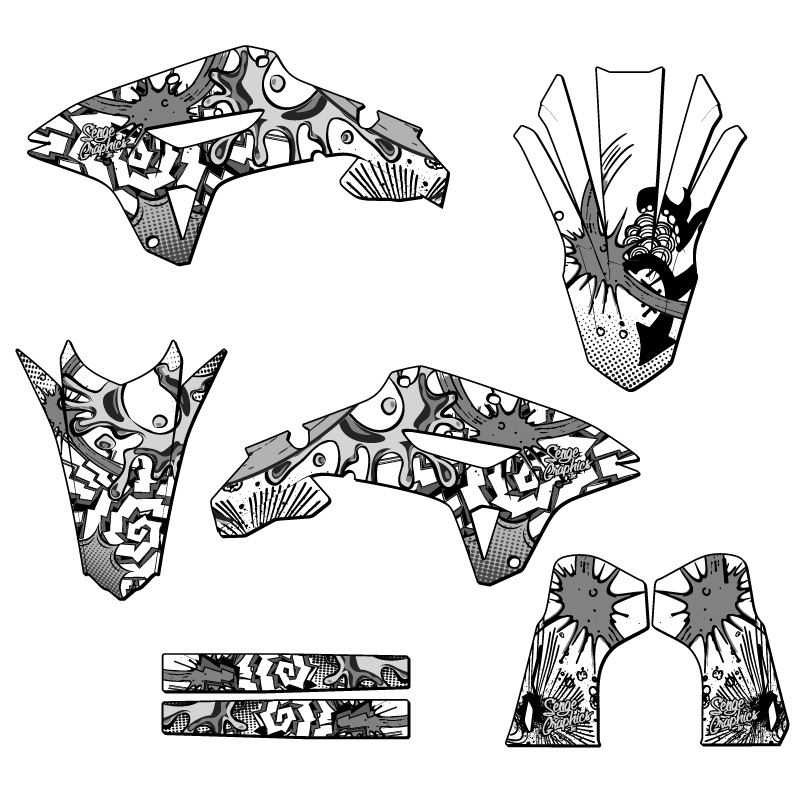 2022-2024 CRF 250 RX ZANY White Senge Graphics Kit compatible con Honda - Imagen 2 de 10