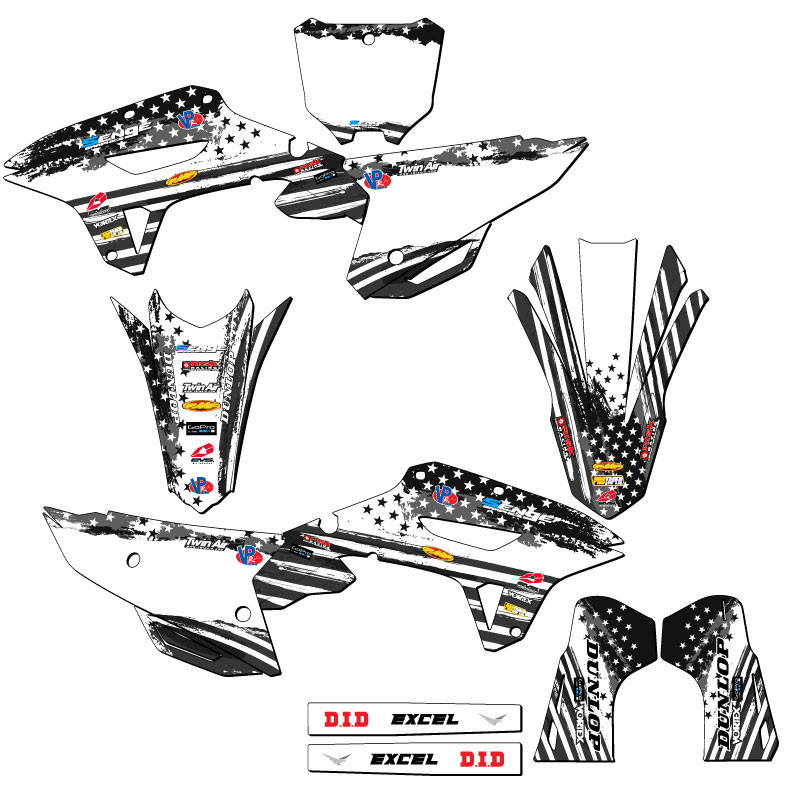 Kit de gráficos CRF 250 RX MERICA 2022-2024 gris Senge compatible con Honda - Imagen 5 de 10