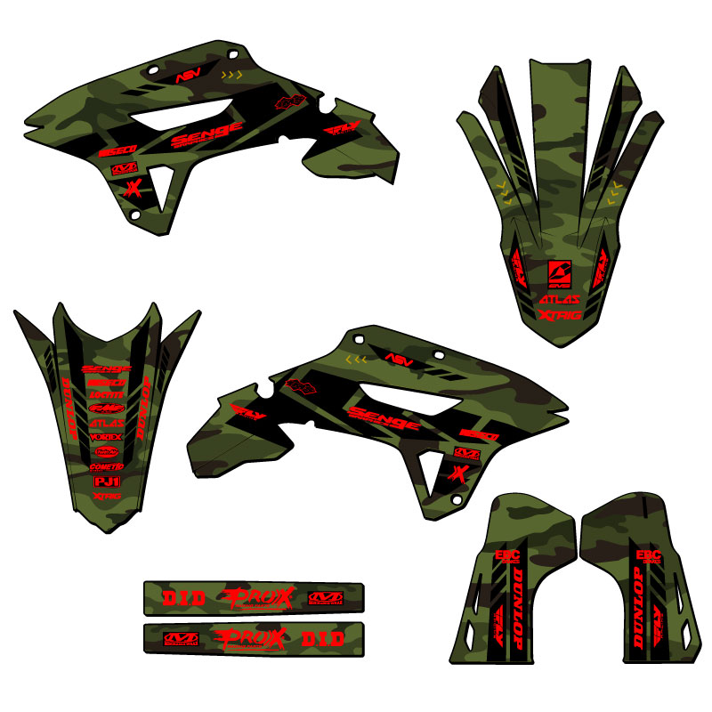 2022-2024 CRF 250 RX APACHE Green Senge Graphics Kit Compatible with Honda - Picture 2 of 10