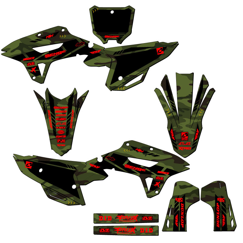 2022-2024 CRF 250 RX APACHE Green Senge Graphics Kit Compatible with Honda - Picture 5 of 10