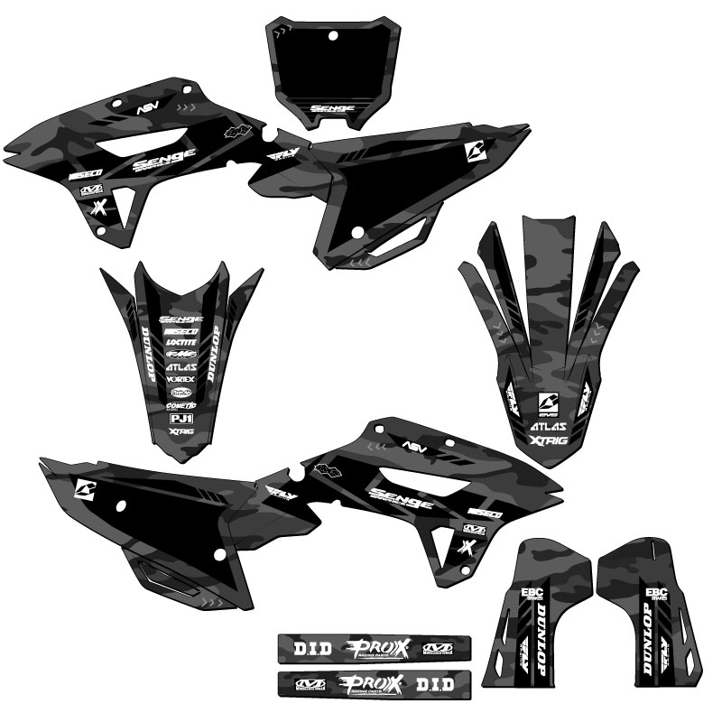 2022-2024 CRF 250 RX APACHE Grey Senge Graphics Kit Compatible with Honda - Picture 5 of 10
