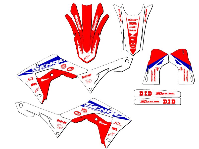 2019-2021 CRF 250 RX BINARY Red Senge Graphics Kit Compatible with Honda - Picture 2 of 10