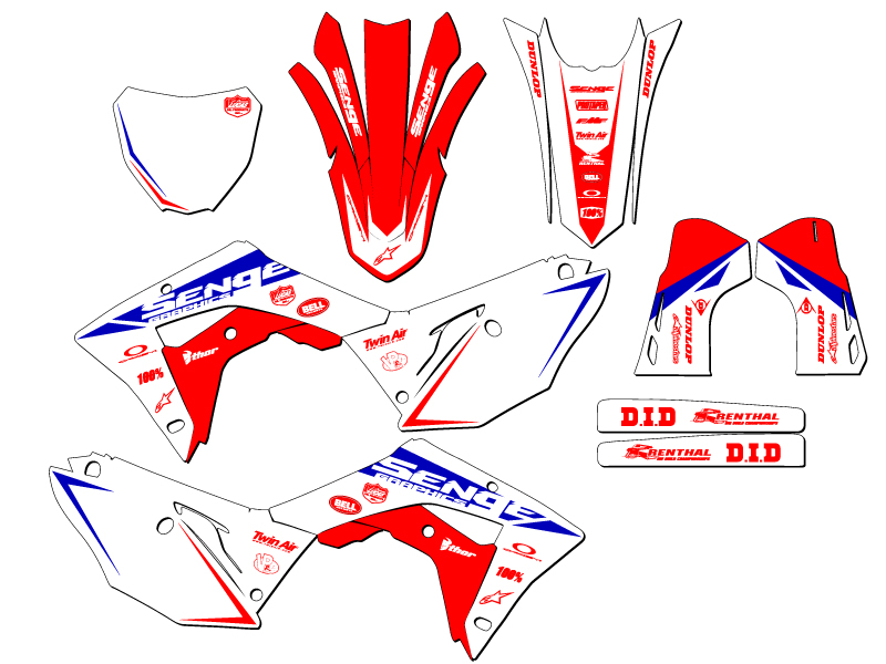 2019-2021 CRF 250 RX BINARY Red Senge Graphics Kit Compatible with Honda - Picture 5 of 10
