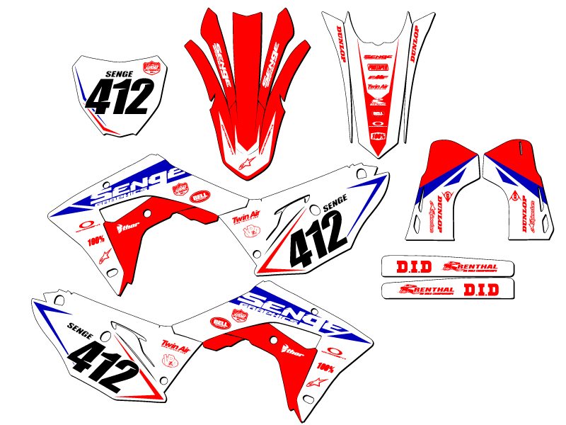 2019-2021 CRF 250 RX BINARY Red Senge Graphics Kit Compatible with Honda - Picture 8 of 10