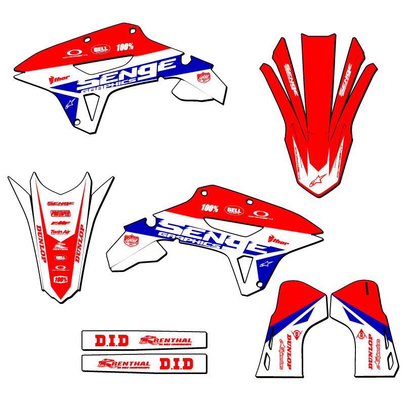 2022-2024 CRF 250 RX BINARY Red Senge Graphics Kit compatible con Honda - Imagen 2 de 10