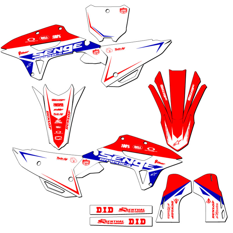 2022-2024 CRF 250 RX BINARY Red Senge Graphics Kit compatible con Honda - Imagen 5 de 10
