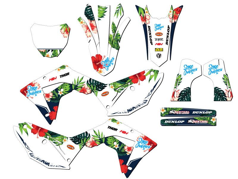 2019-2021 CRF 250 RX TROPIC White Senge Graphics Kit Compatible with Honda - Picture 5 of 10
