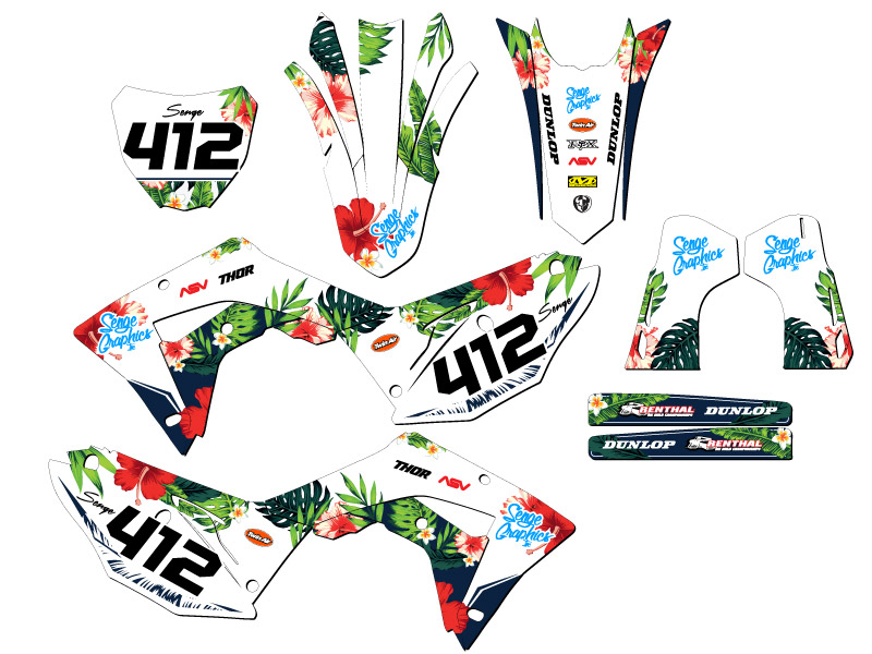 2019-2021 CRF 250 RX TROPIC White Senge Graphics Kit Compatible with Honda - Picture 8 of 10