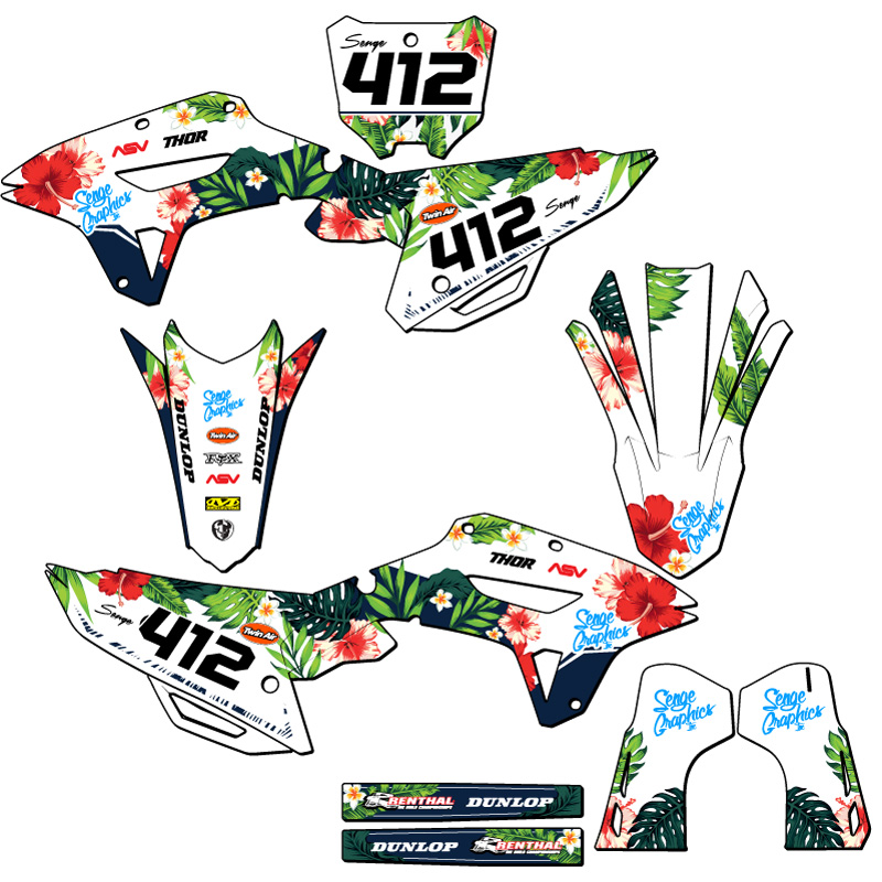 2022-2024 CRF 250 RX TROPIC White Senge Graphics Kit Compatible with Honda - Picture 8 of 10