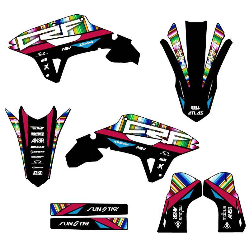 2022-2024 CRF 250 RX SERAPE Black Senge Graphics Kit Compatible with Honda - Picture 2 of 10