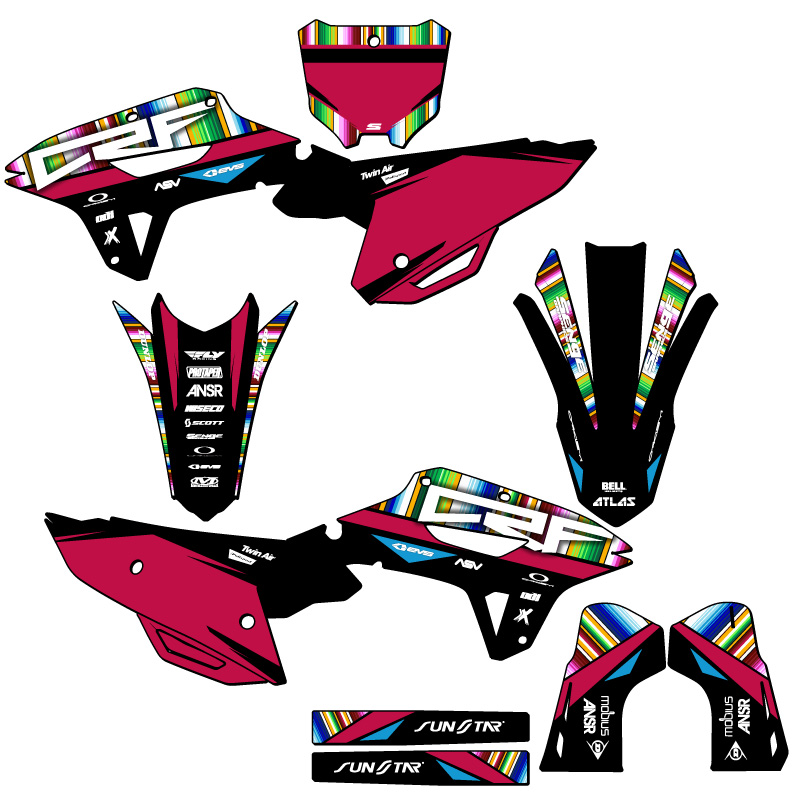 2022-2024 CRF 250 RX SERAPE Black Senge Graphics Kit Compatible with Honda - Picture 5 of 10