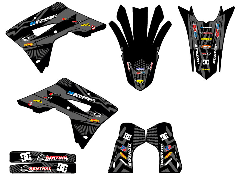 2021-2024 CRF 450 RL MAYHEM Black Senge Graphics Kit Compatible with Honda - Picture 2 of 10