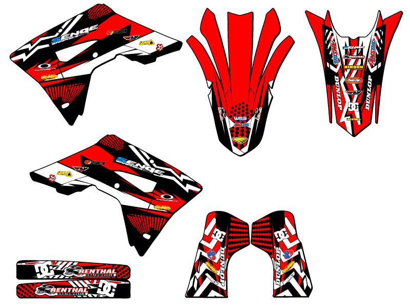 2021-2024 CRF 450 RL MAYHEM Red Senge Graphics Kit Compatible with Honda - Picture 2 of 10