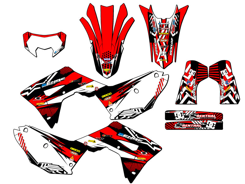 2021-2024 CRF 450 RL MAYHEM Red Senge Graphics Kit Compatible with Honda - Picture 5 of 10
