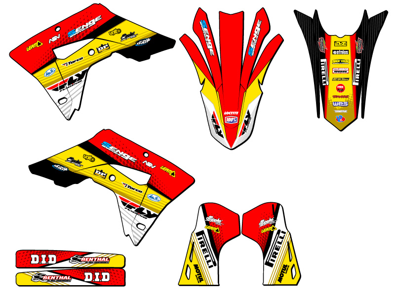 2021-2024 CRF 450 RL RICOCHET Yellow Senge Graphics Kit Compatible with Honda - Picture 2 of 10