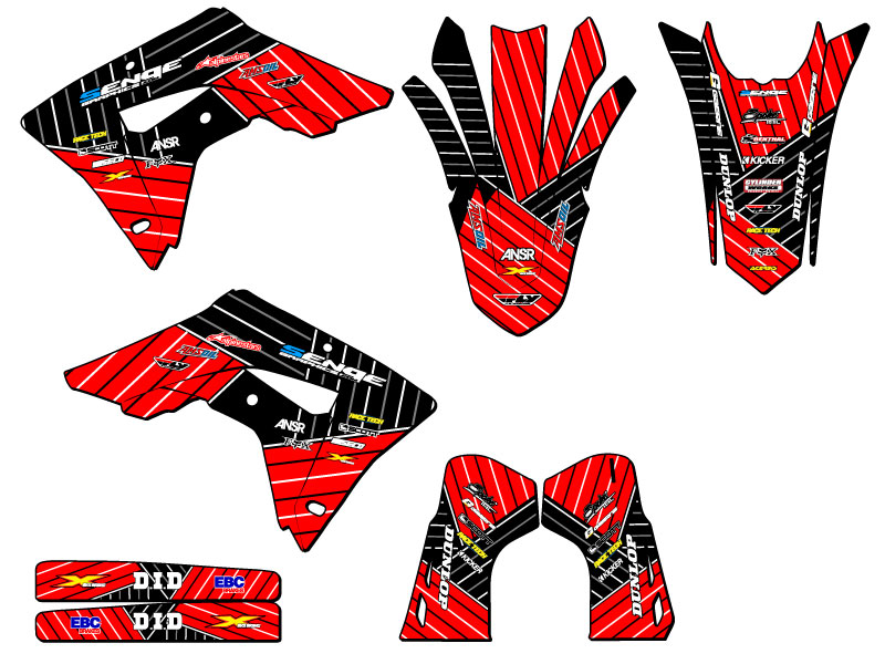 2021-2024 CRF 450 RL RACE SERIES Red Senge Graphics Kit Compatible with Honda - Picture 2 of 10