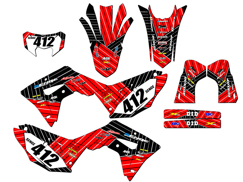 2021-2024 CRF 450 RL RACE SERIES Red Senge Graphics Kit Compatible with Honda - Picture 8 of 10