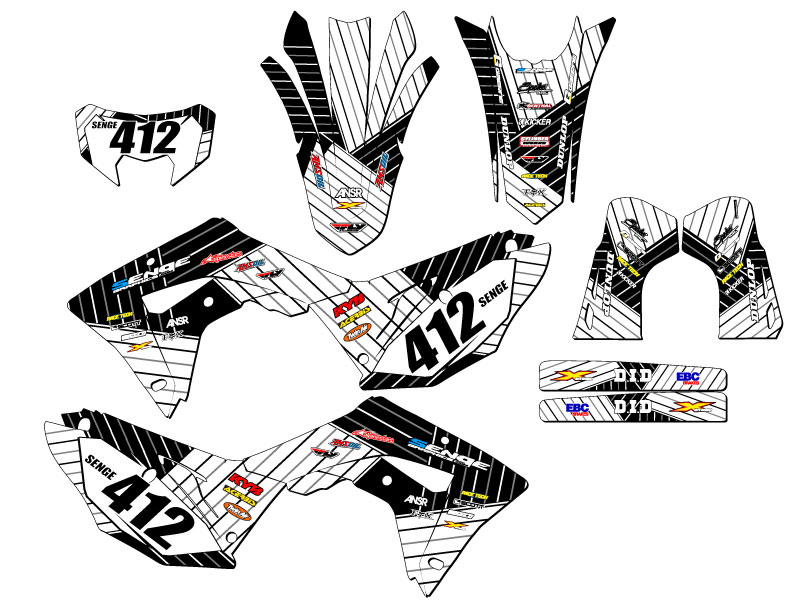 2021-2024 CRF 450 RL RACE SERIE White Senge Graphics Kit compatible con Honda - Imagen 8 de 10