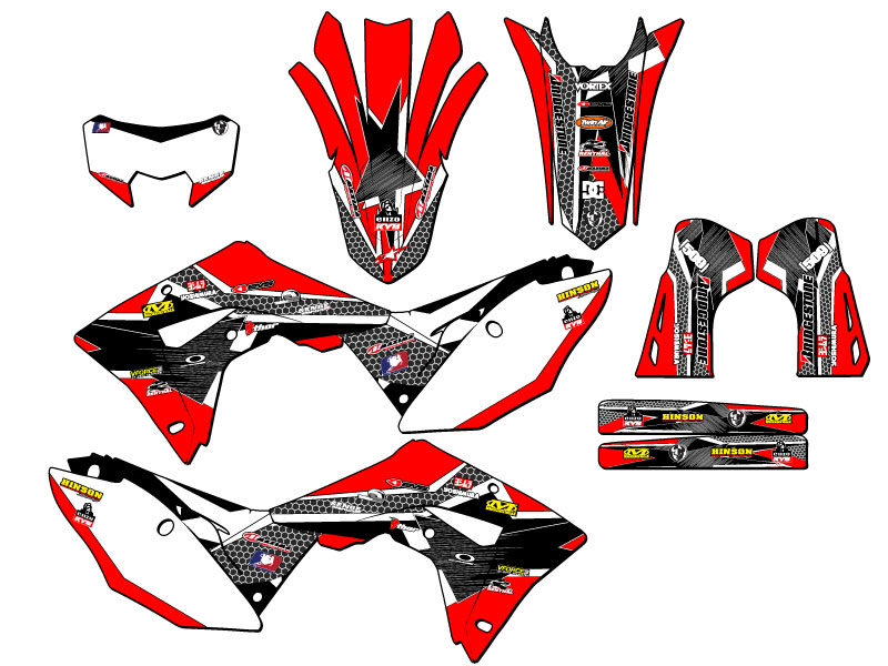 2021-2024 CRF 450 RL PODIUM Red Senge Graphics Kit Compatible with Honda - Picture 5 of 10