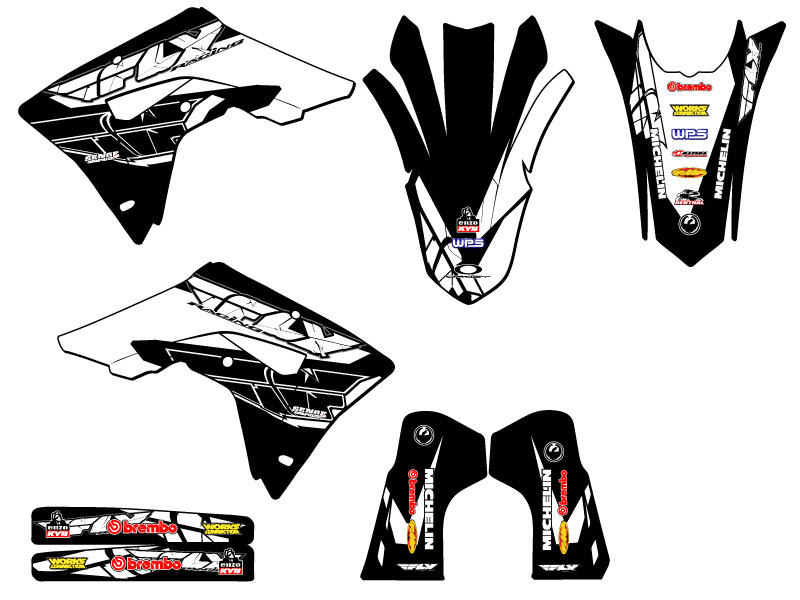 2021-2024 CRF 450 RL 13 FLY Black Senge Graphics Kit Compatible with Honda - Picture 2 of 10