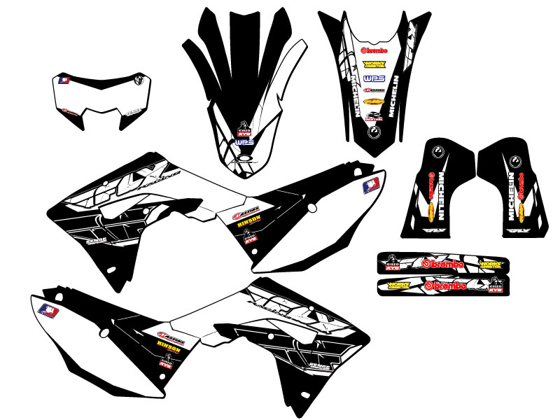 2021-2024 CRF 450 RL 13 FLY Black Senge Graphics Kit Compatible with Honda - Picture 5 of 10