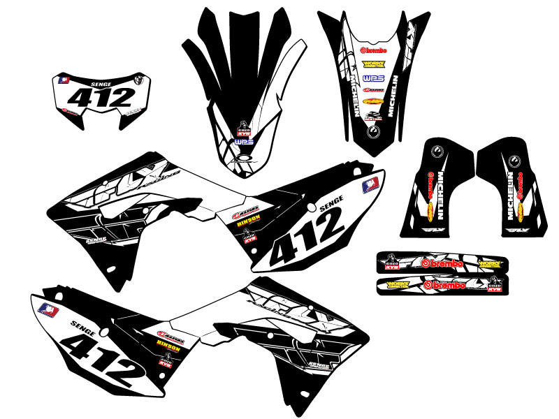 2021-2024 CRF 450 RL 13 FLY Black Senge Graphics Kit Compatible with Honda - Picture 8 of 10