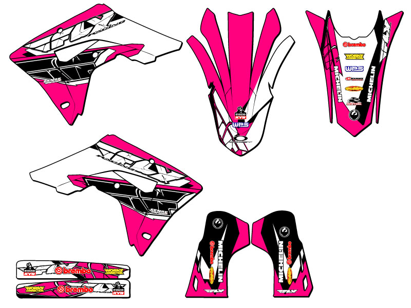 2021-2024 CRF 450 RL 13 FLY Pink Senge Graphics Kit Compatible with Honda - Picture 2 of 10