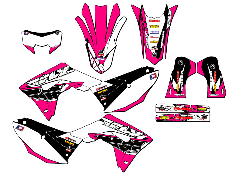 2021-2024 CRF 450 RL 13 FLY Pink Senge Graphics Kit Compatible with Honda - Picture 5 of 10