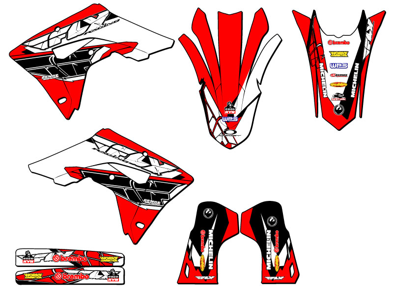 2021-2024 CRF 450 RL 13 FLY Red Senge Graphics Kit Compatible with Honda - Picture 2 of 10
