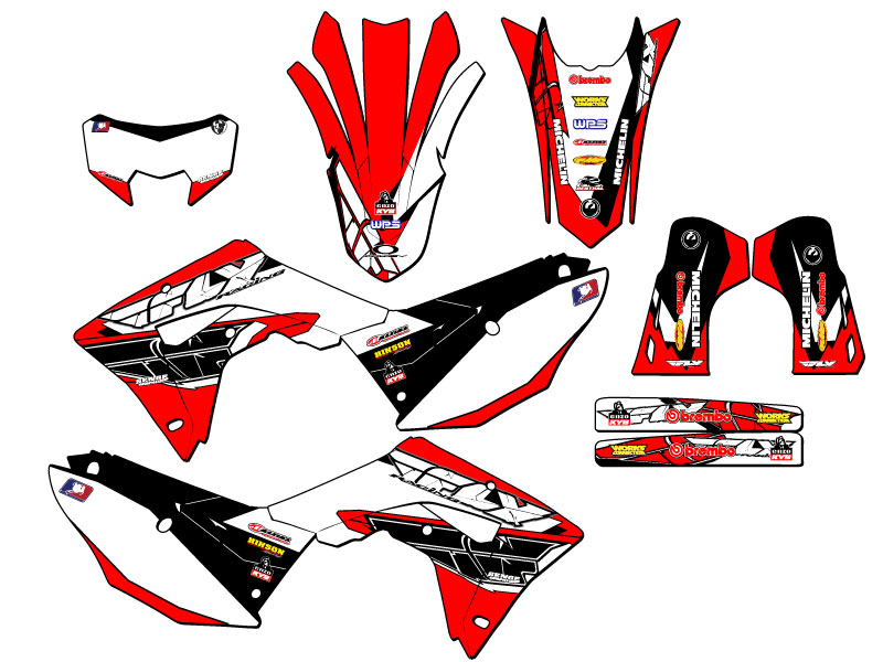 2021-2024 CRF 450 RL 13 FLY Red Senge Graphics Kit Compatible with Honda - Picture 5 of 10