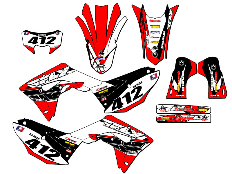 2021-2024 CRF 450 RL 13 FLY Red Senge Graphics Kit Compatible with Honda - Picture 8 of 10